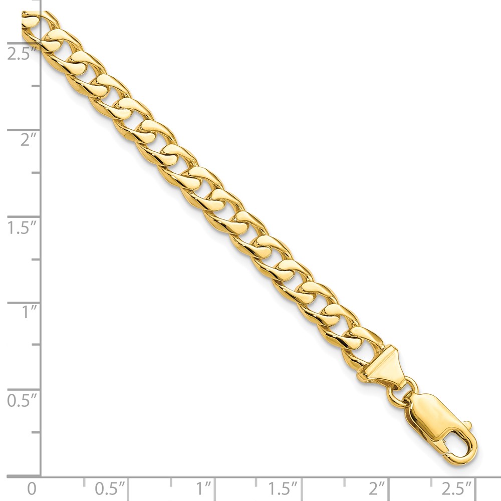 10k 5.8mm Hand-polished Fancy Link Bracelet - Image 4