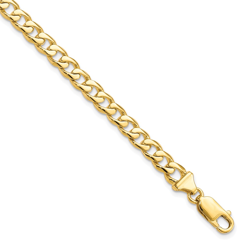 10k 5.8mm Hand-polished Fancy Link Bracelet - Image 1
