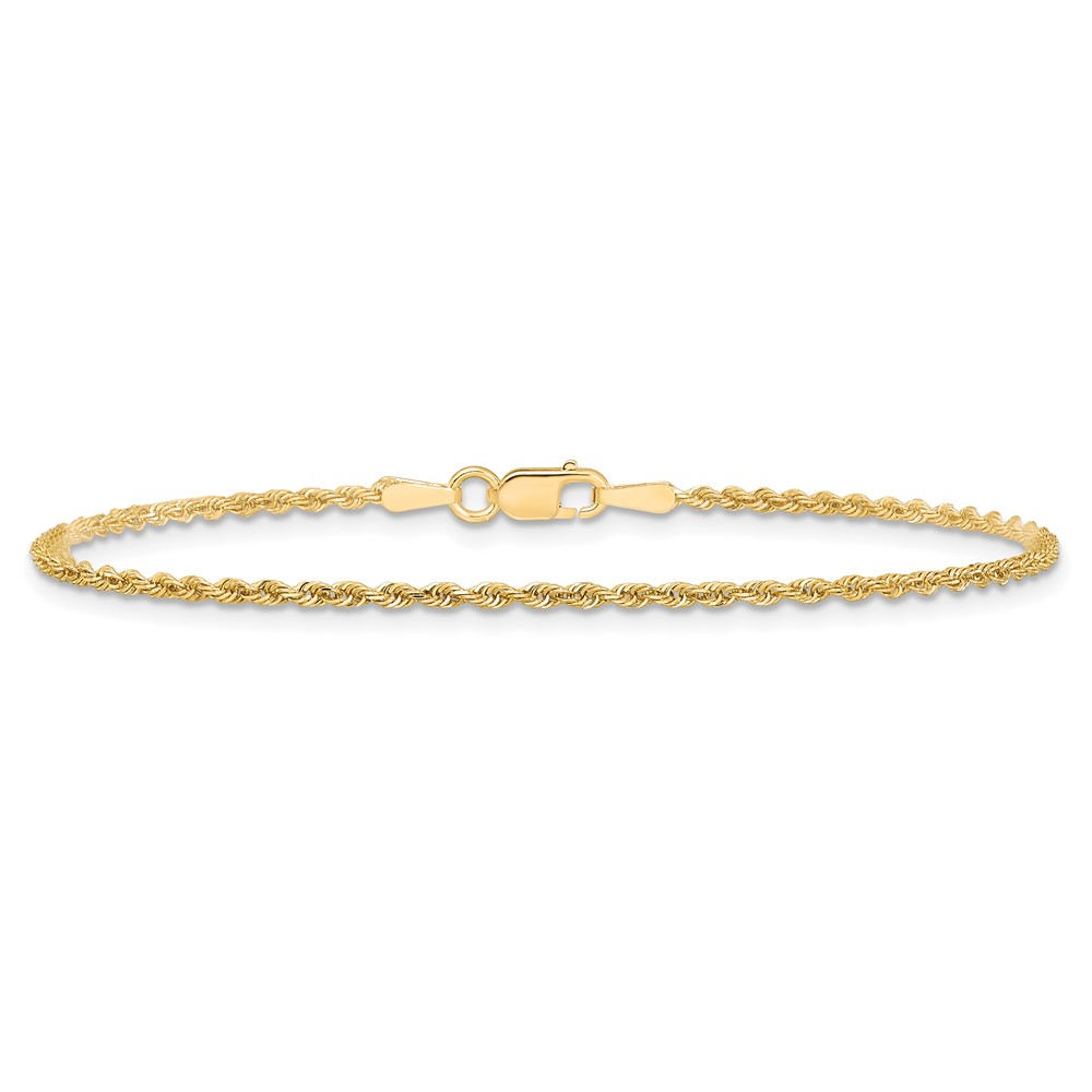 10k 1.5mm Diamond-cut Rope Chain Anklet - Image 3