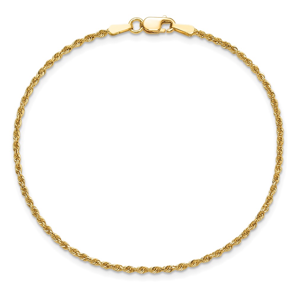 10k 1.5mm Diamond-cut Rope Chain Anklet - Image 4