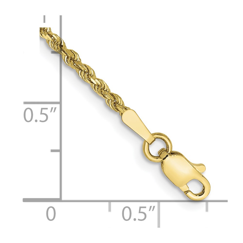 10k 1.75mm Diamond-cut Rope Chain Anklet - Image 3