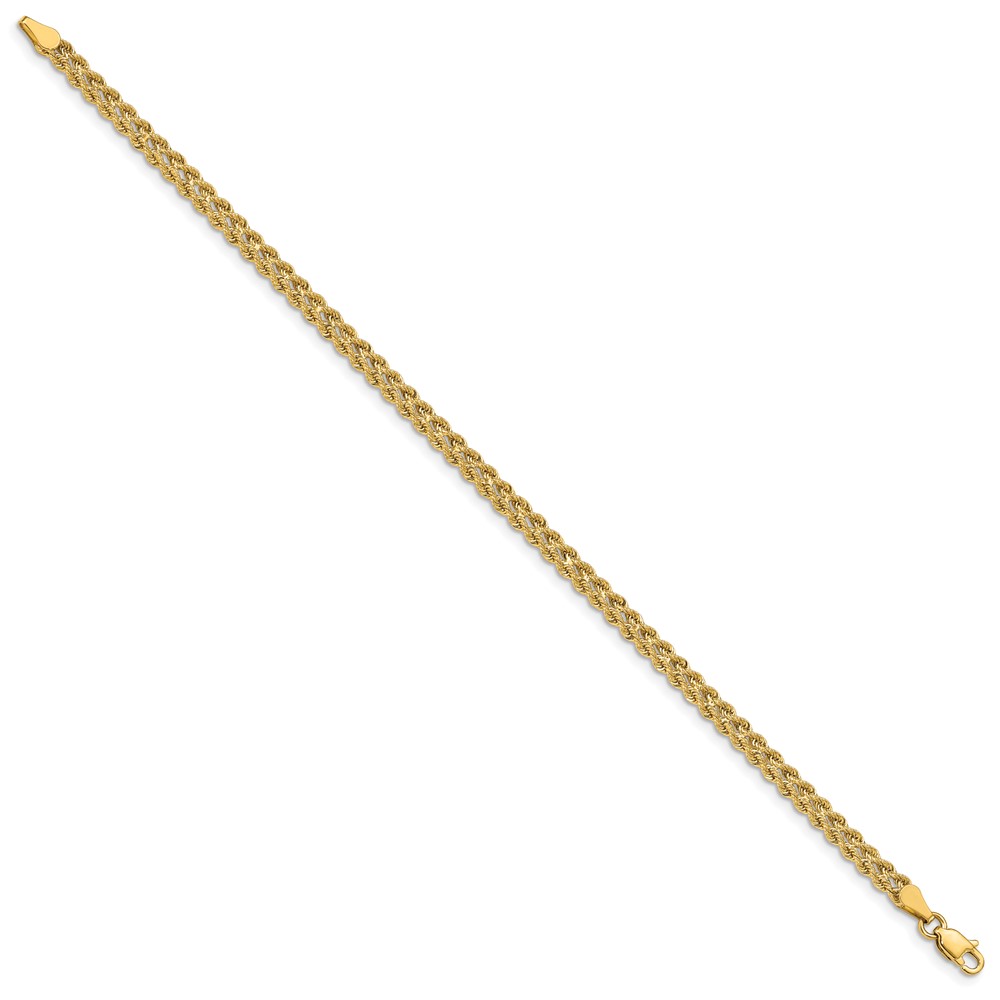 10k 3.75mm Double Strand Rope Bracelet - Image 3