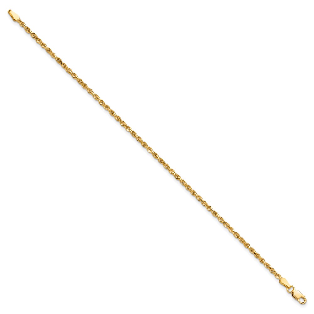 10k 2mm Diamond-cut Rope Chain Anklet - Image 2