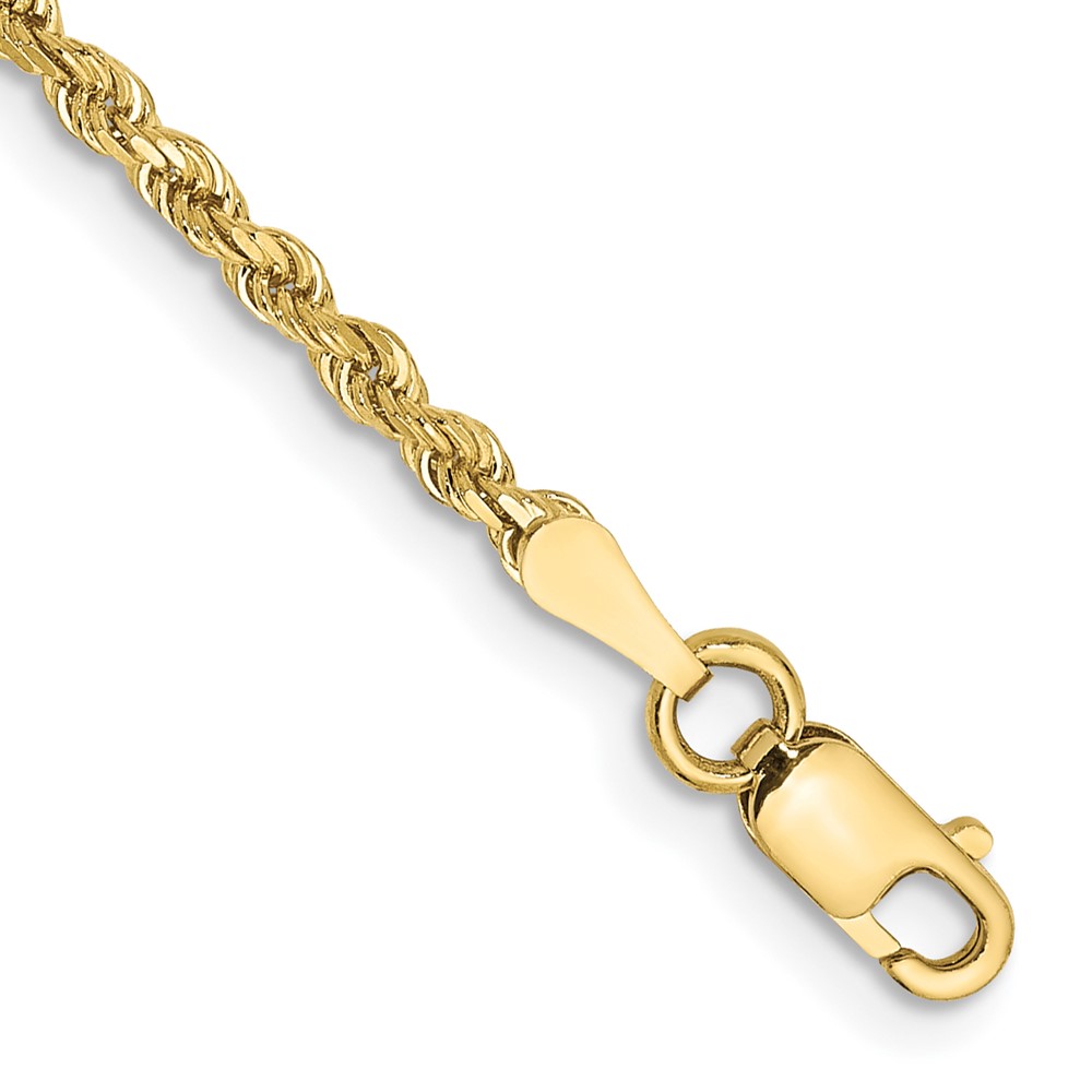 10k 2mm Diamond-cut Rope Chain Anklet - Image 1