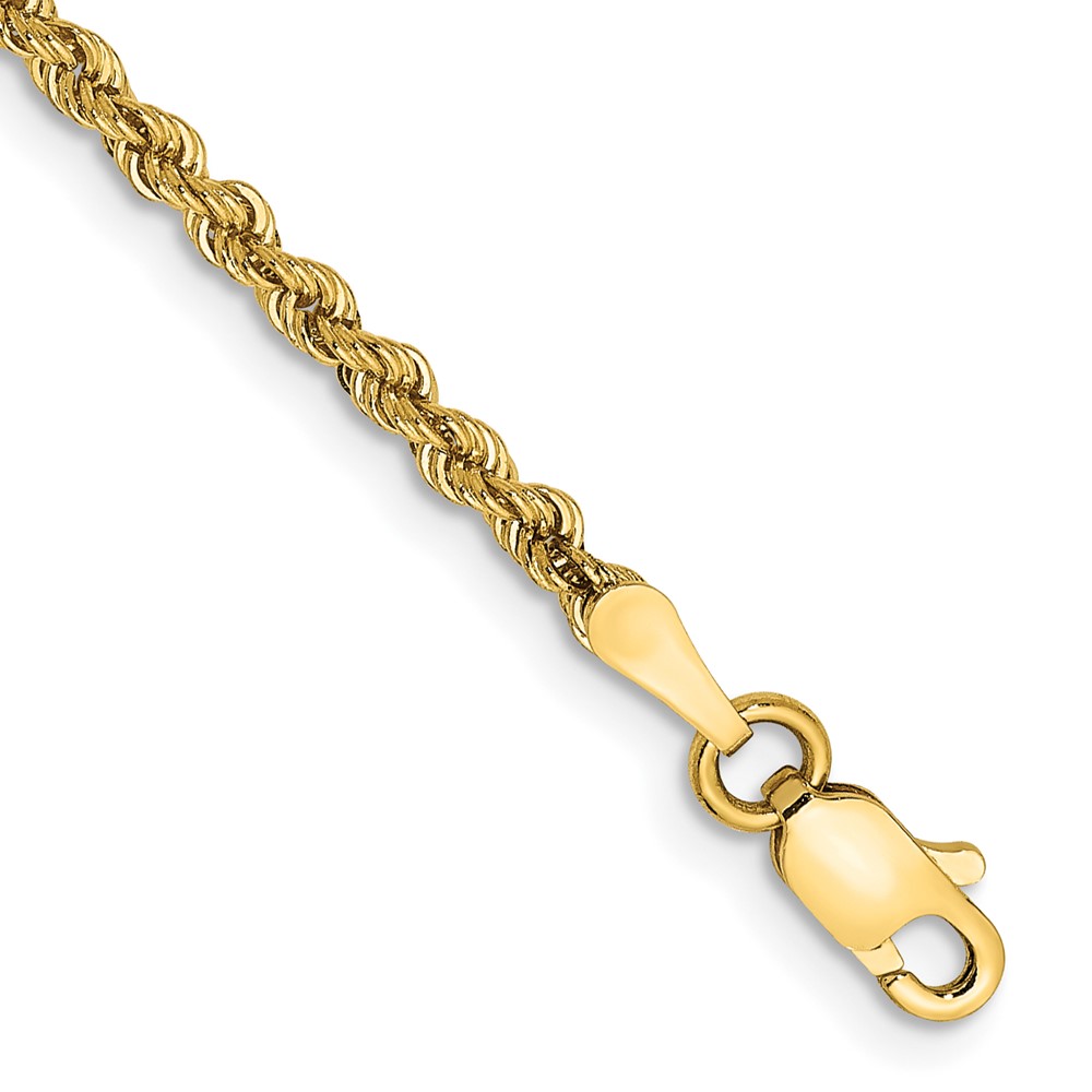 10k 2.25mm Regular Rope Chain Anklet - Image 1