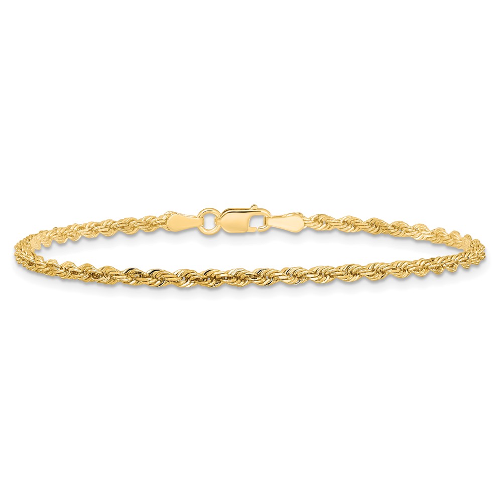 10k 2.25mm Diamond-cut Rope Chain Anklet - Image 4