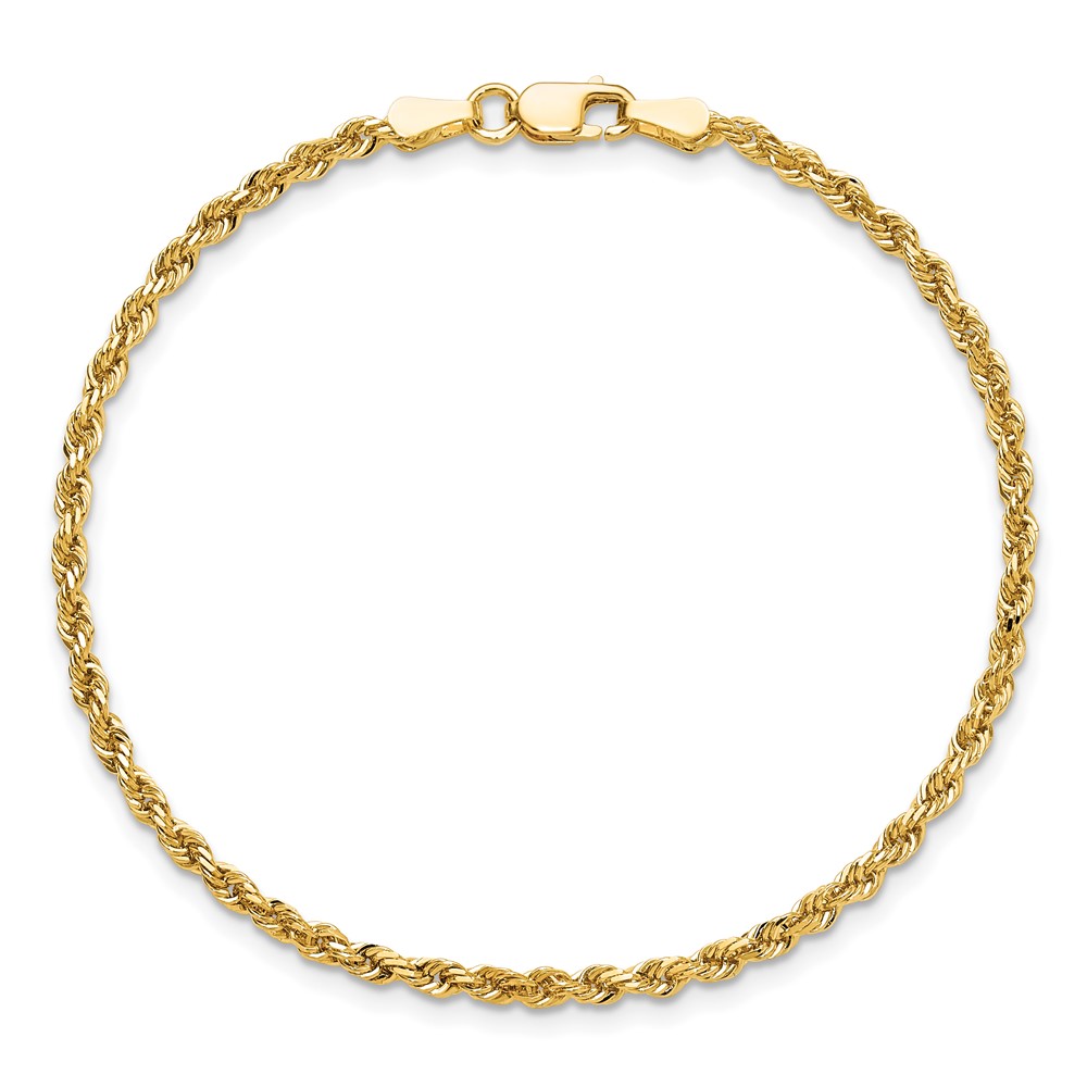 10k 2.25mm Diamond-cut Rope Chain Anklet - Image 5