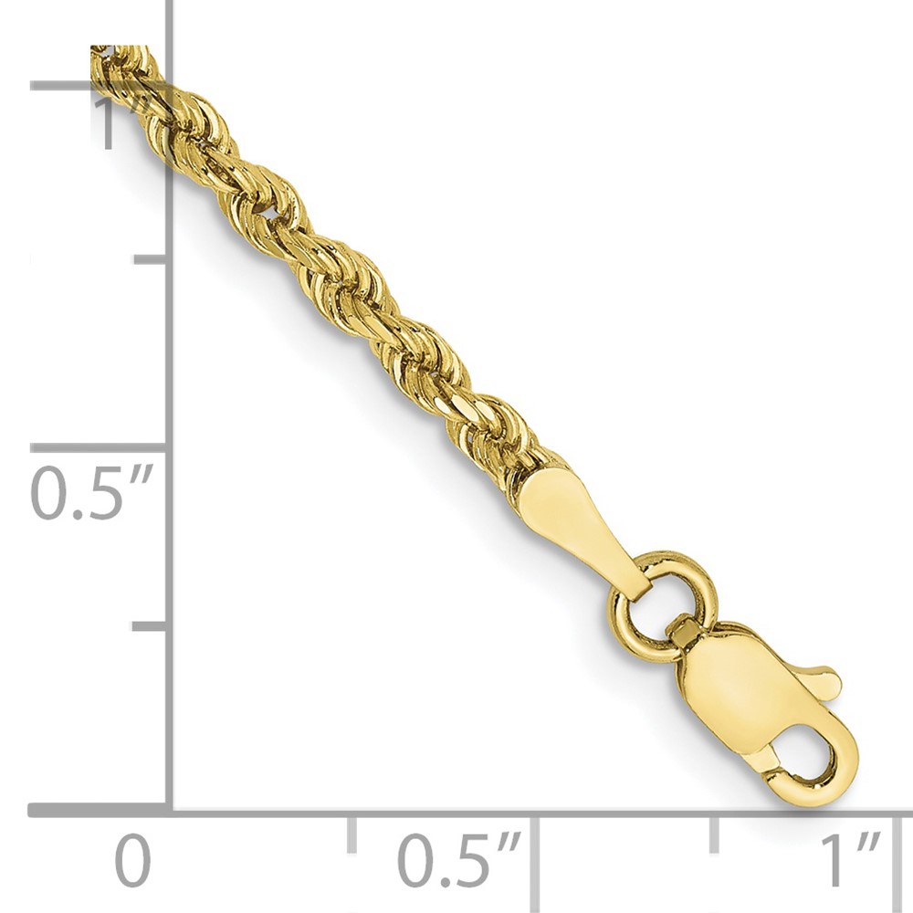 10k 2.25mm Diamond-cut Rope Chain Anklet - Image 3