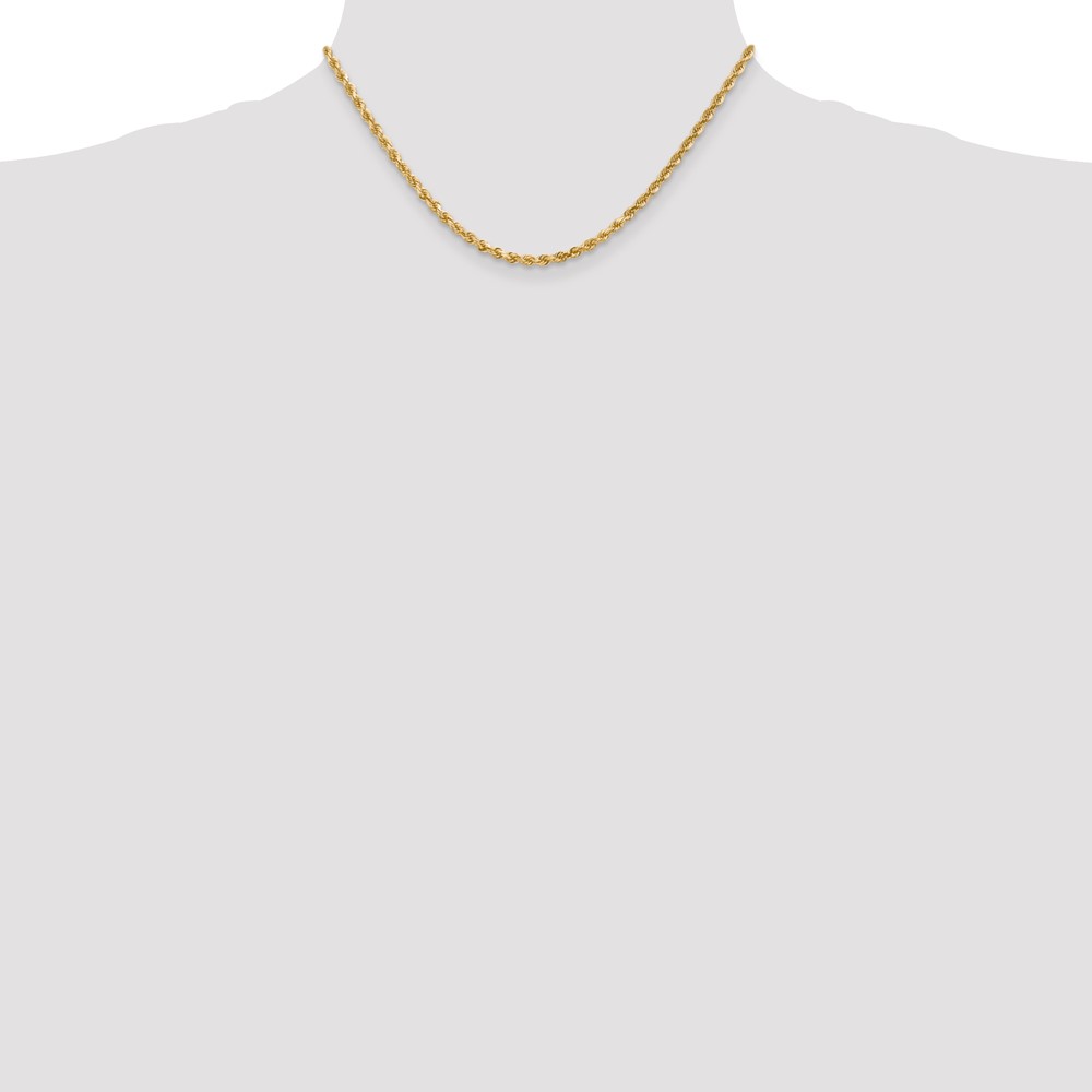 10k 3mm Diamond-cut Rope Chain - Image 4