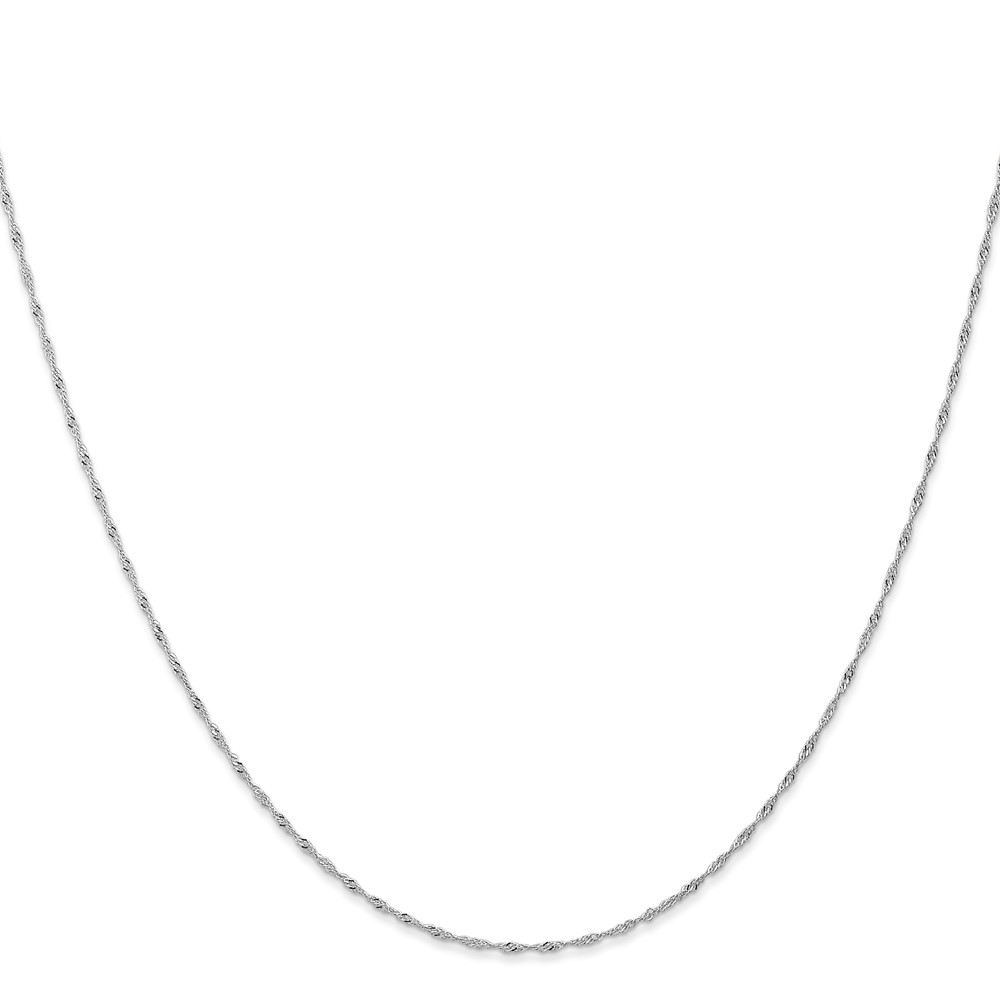 10k White Gold 1mm Carded Singapore Chain - Image 2