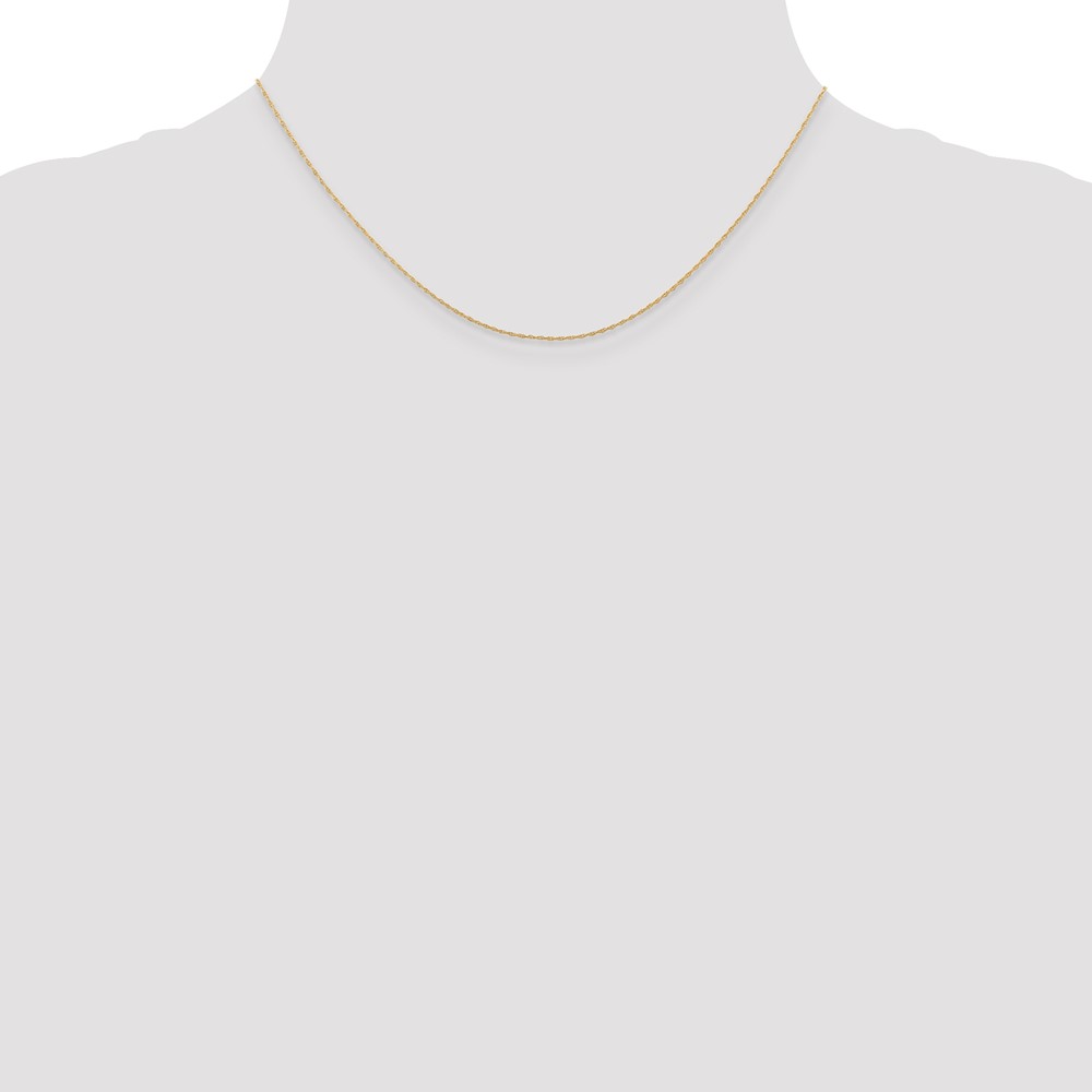 10K Rose Gold .5mm Carded Cable Rope Chain - Image 4