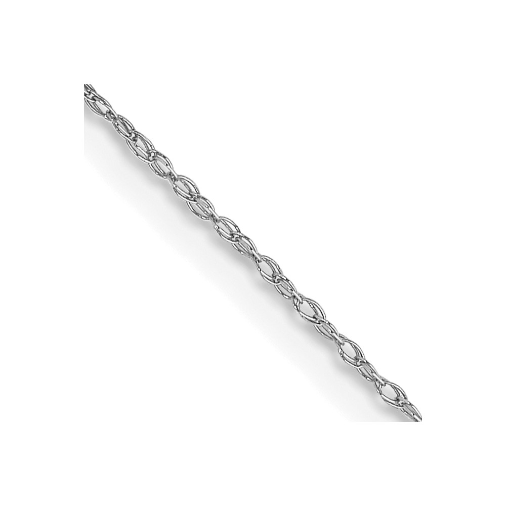 10k White Gold .5mm Carded Cable Rope Chain - Image 1