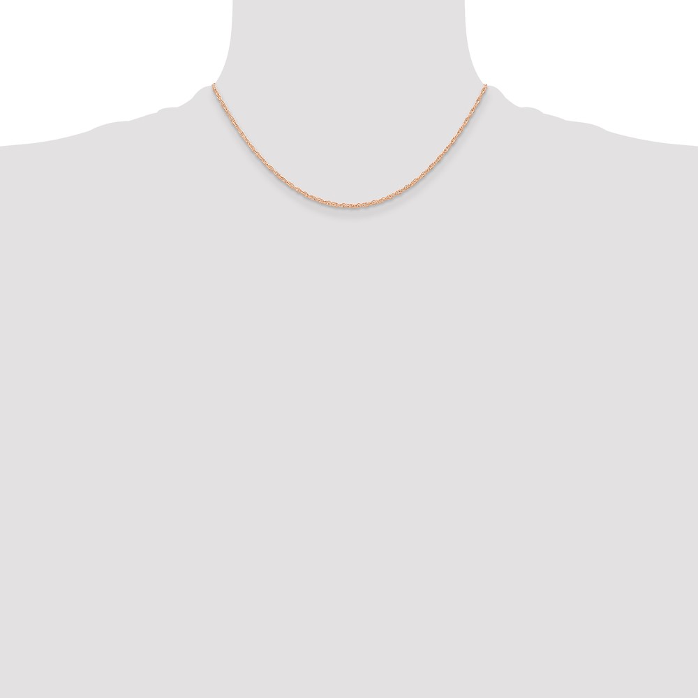 10k  Rose Gold .6 mm Carded Cable Rope Chain - Image 4