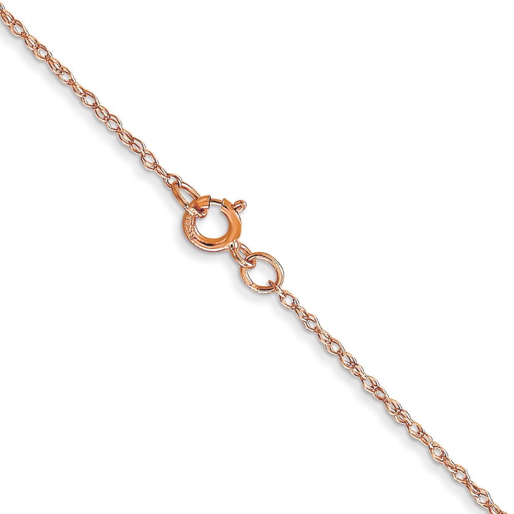 10k  Rose Gold .6 mm Carded Cable Rope Chain - Image 3