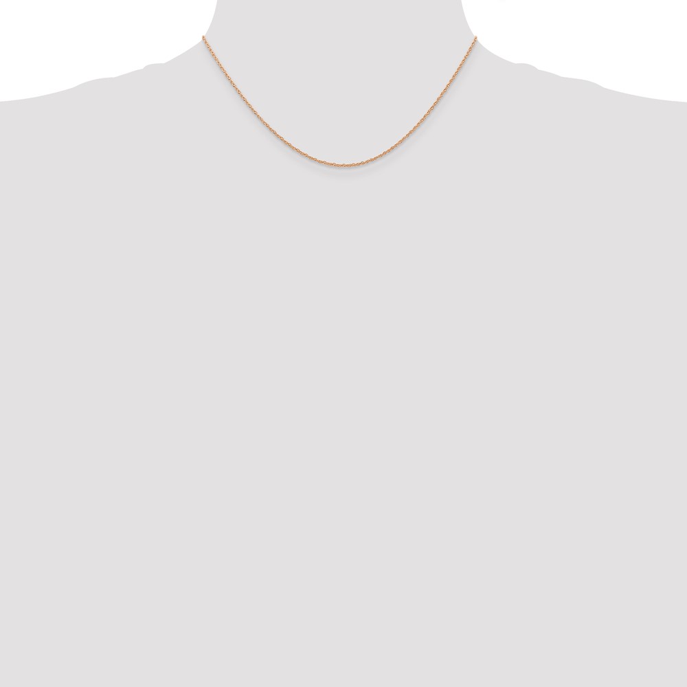 10k Rose Gold .7 mm Carded Cable Rope Chain - Image 4