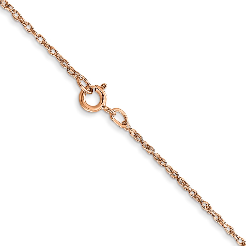 10k Rose Gold .7 mm Carded Cable Rope Chain - Image 3