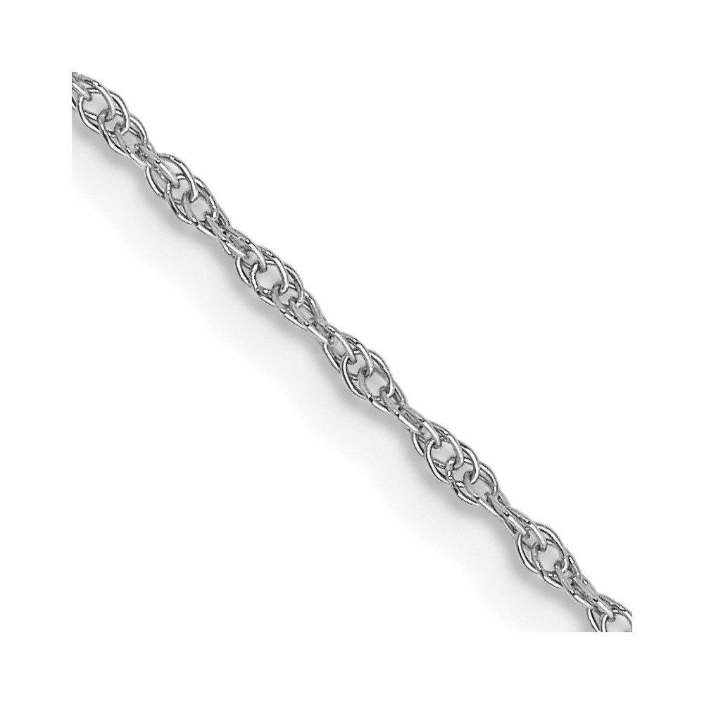 10k White Gold .95mm Carded Cable Rope Chain - Image 1
