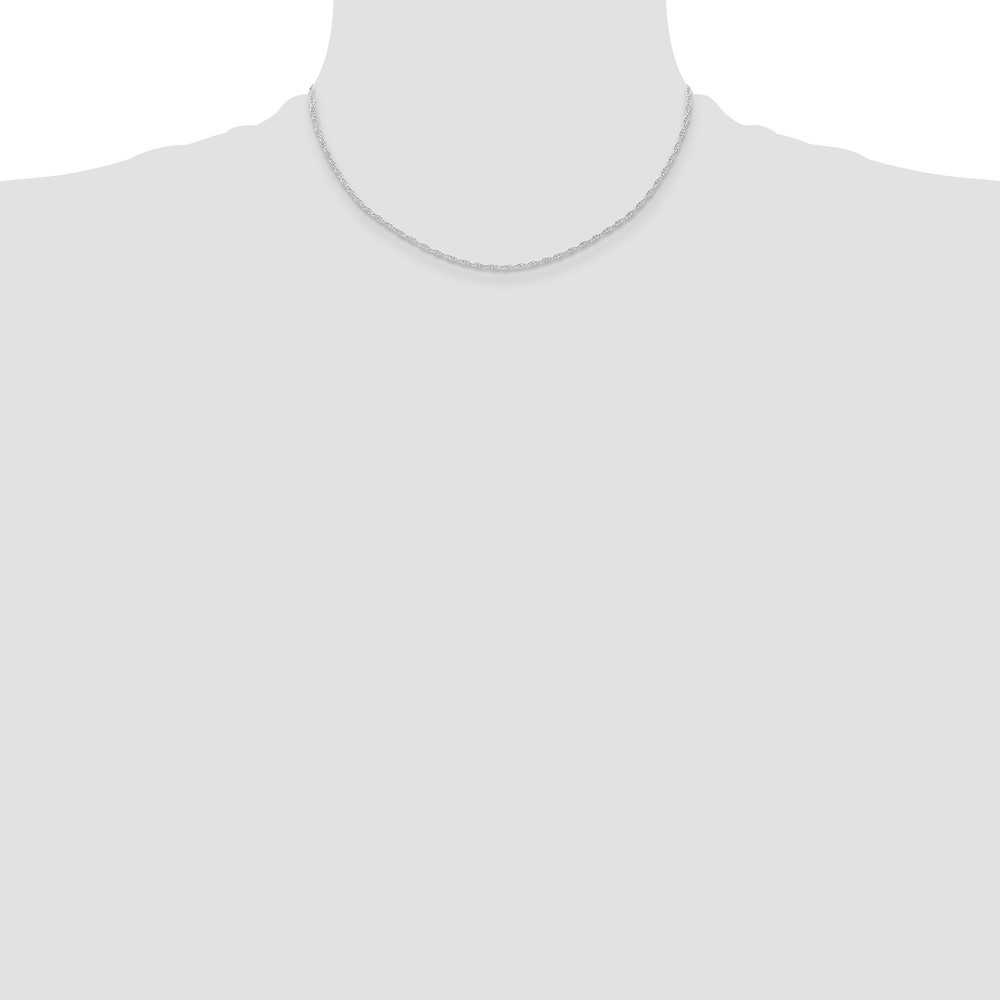 10K White Gold 1.15mm Carded Cable Rope Chain - Image 4