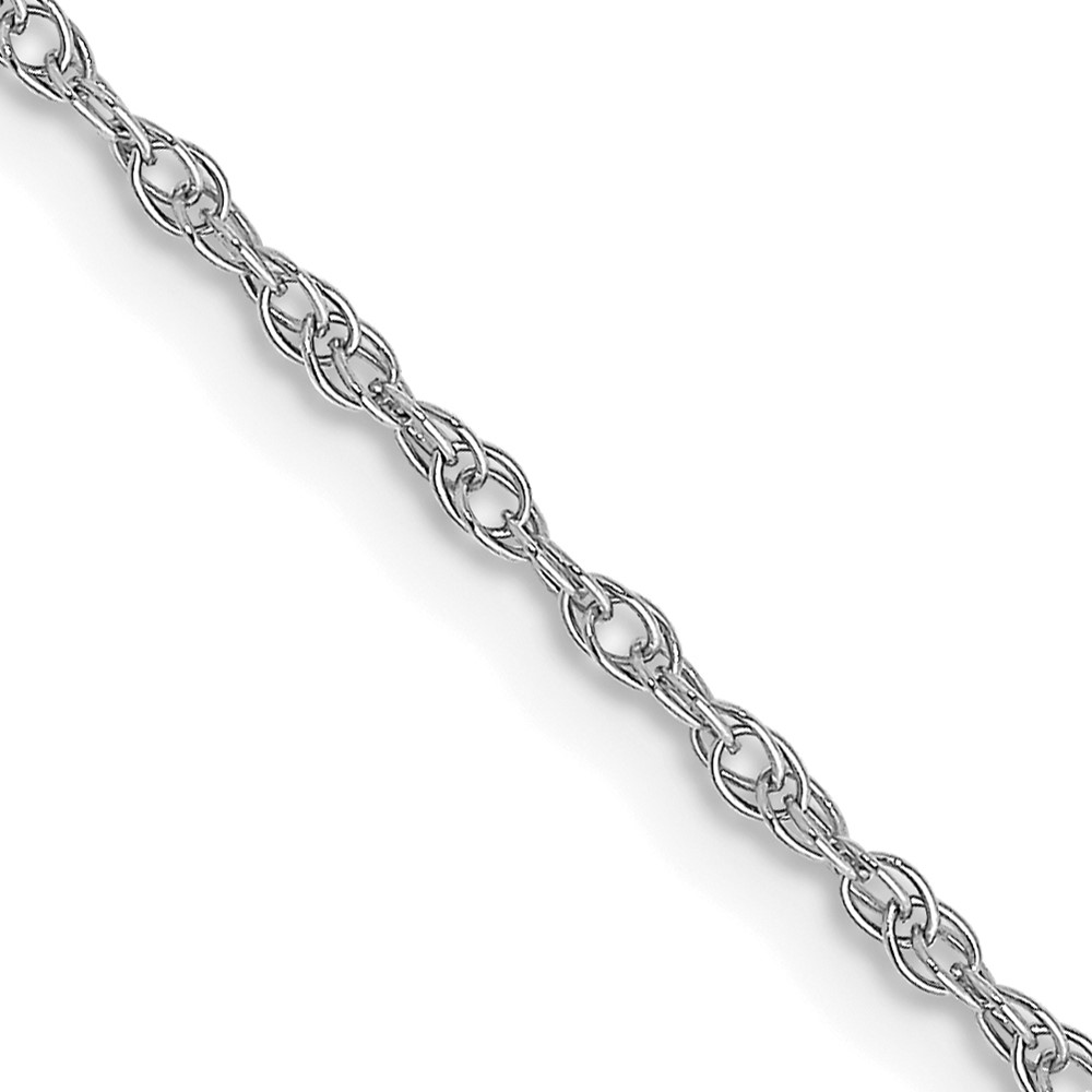 10K White Gold 1.15mm Carded Cable Rope Chain - Image 1