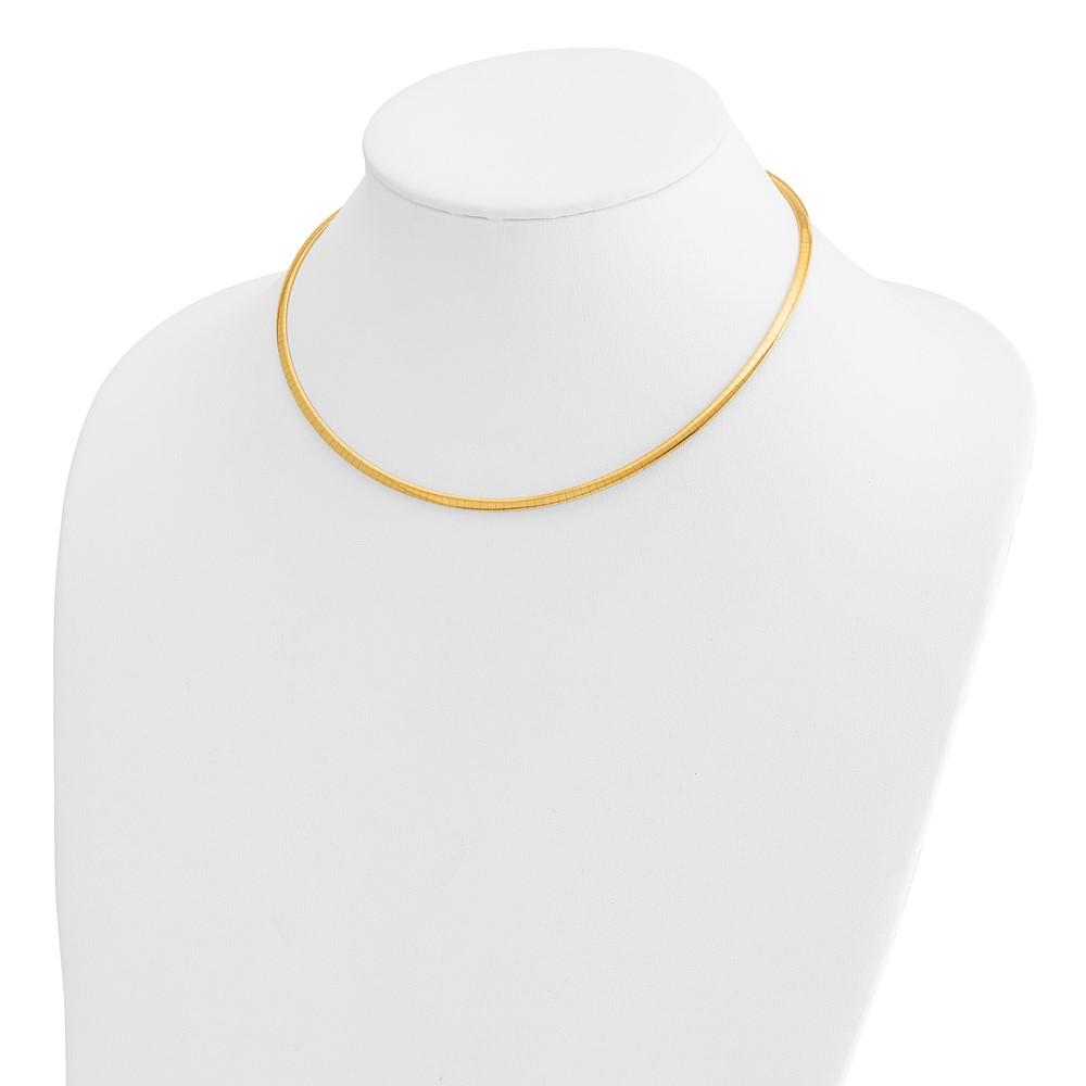 10k 3mm Domed Omega Necklace - Image 2