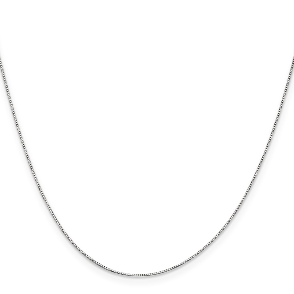 10k White Gold .5mm Box Chain - Image 2