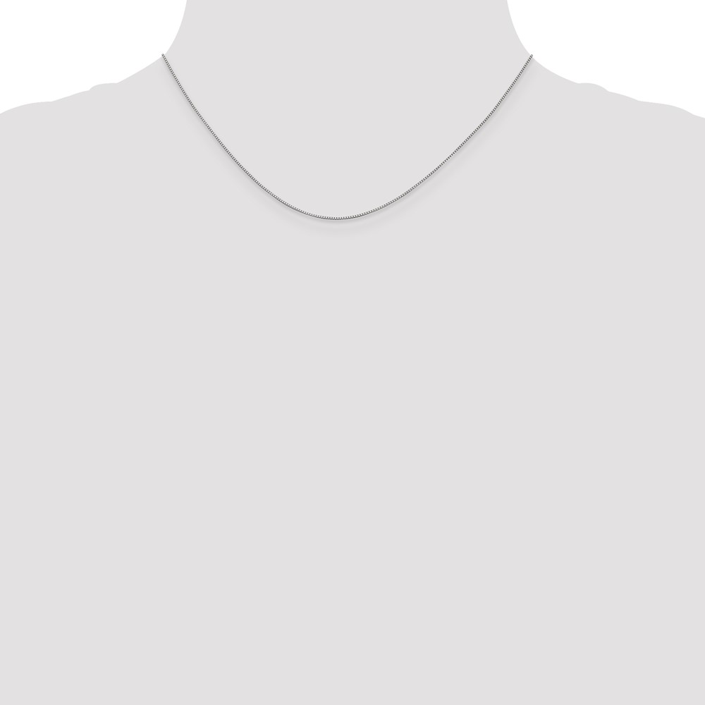 10K White Gold .7mm Box Chain - Image 4