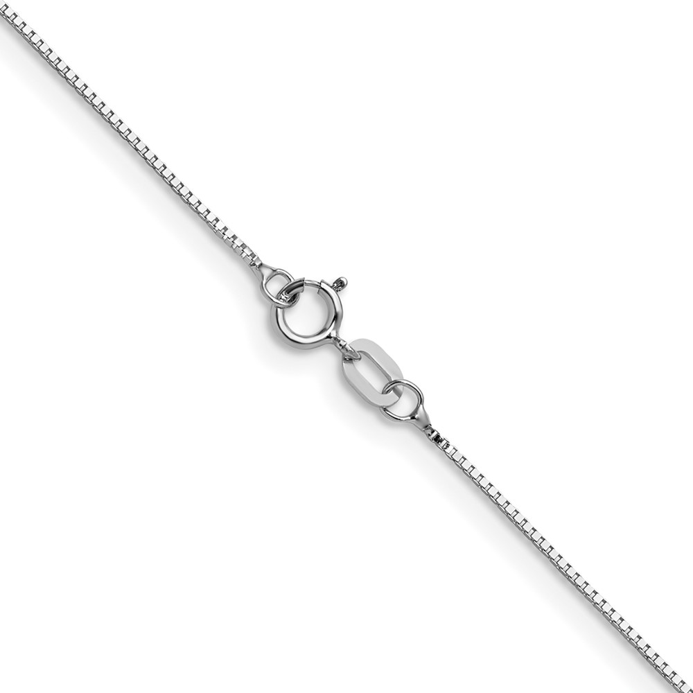 10K White Gold .7mm Box Chain - Image 3