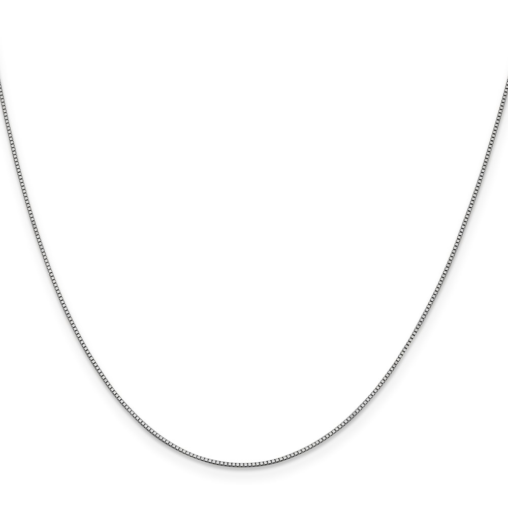10k White Gold .7mm Box with Lobster Clasp Chain - Image 2