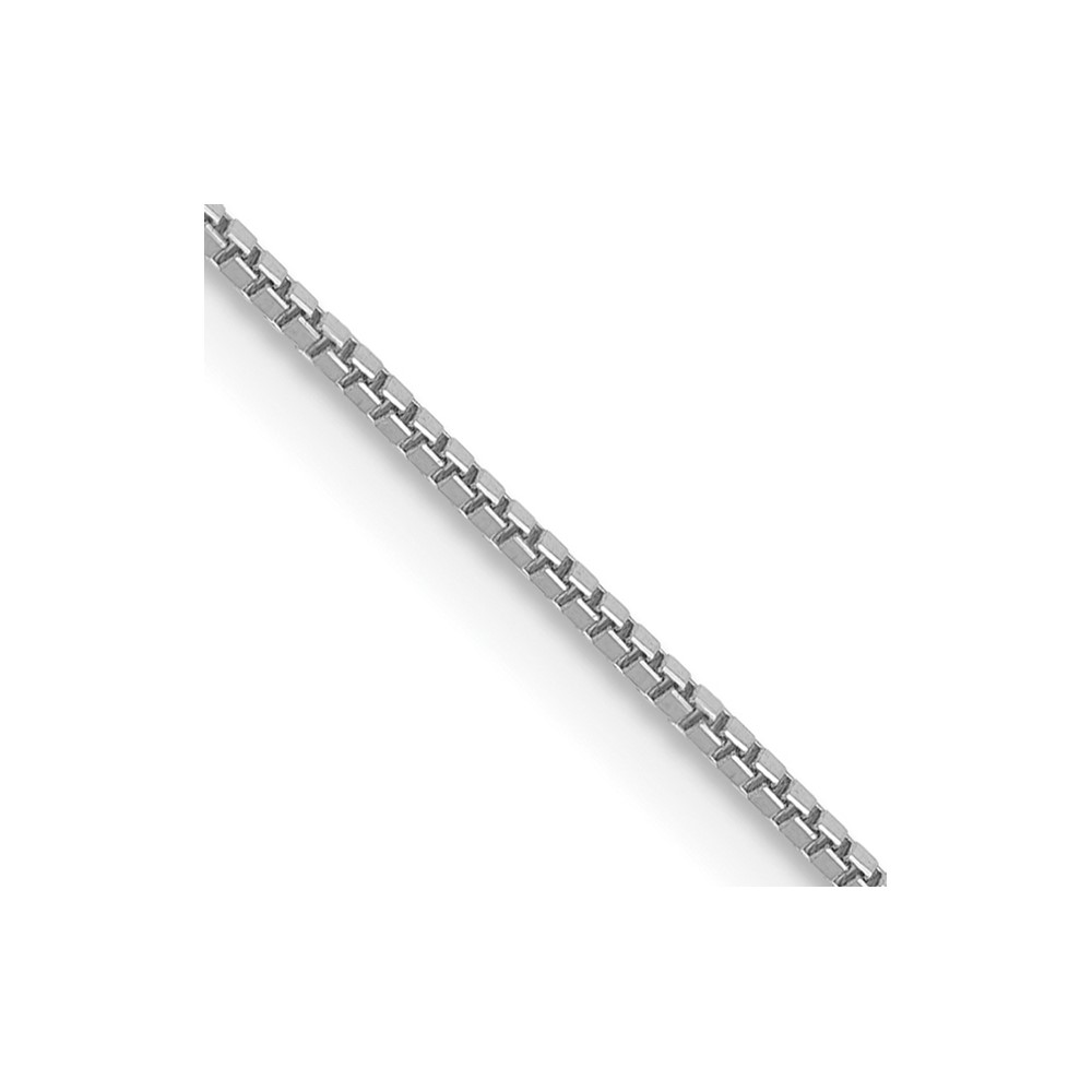 10k White Gold .7mm Box with Lobster Clasp Chain - Image 1