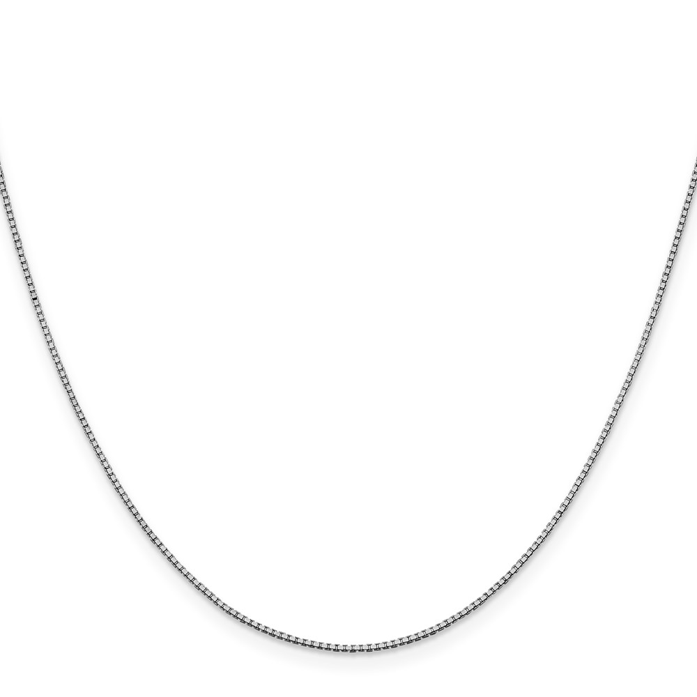 10k White Gold 1mm Box Chain - Image 2