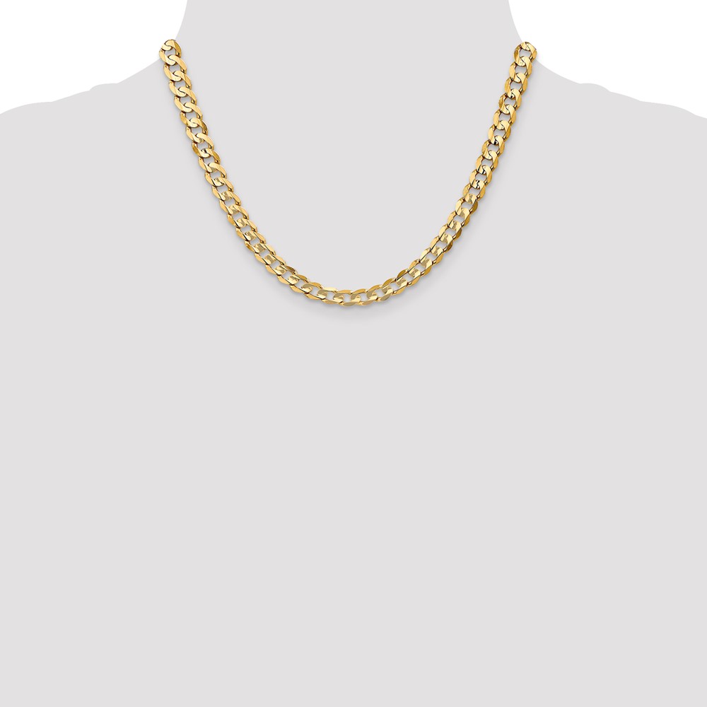 10K 6.75mm Open Concave Curb Chain 10K - Image 4