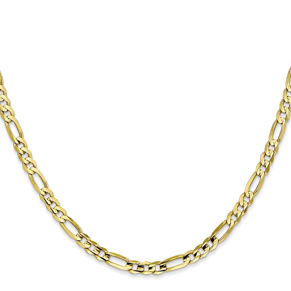 10k 4mm Concave Open Figaro Chain - Image 2