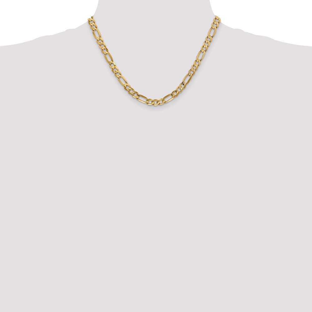 10k 6mm Concave Open Figaro Chain - Image 4