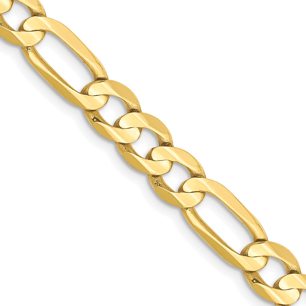 10k 6mm Concave Open Figaro Chain - Image 1