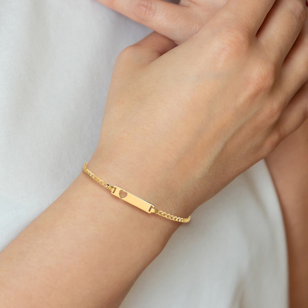 10k Flat Curb Link ID Bracelet - Image 5