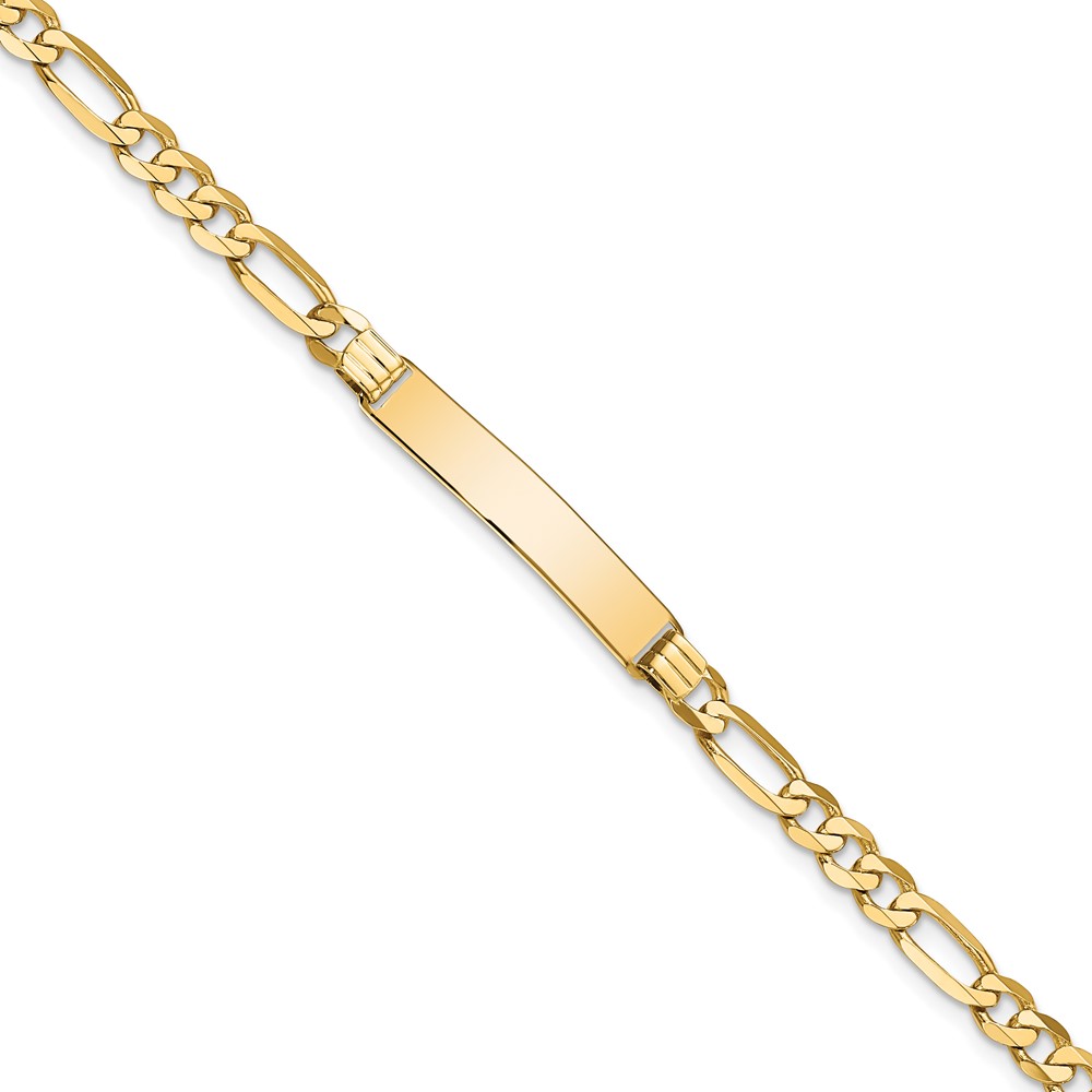 10k Figaro Link ID Bracelet - Image 1
