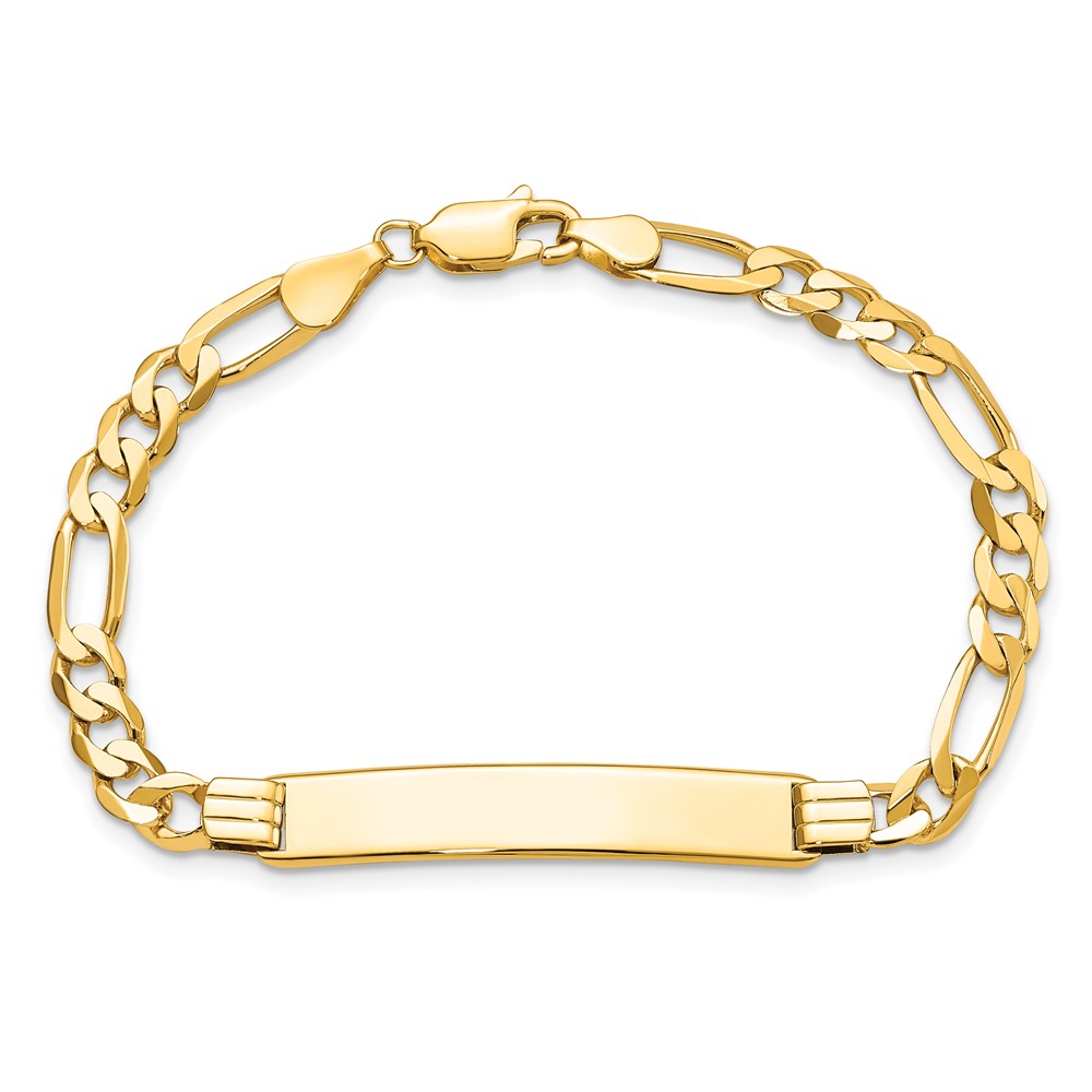 10k Figaro Link ID Bracelet - Image 4