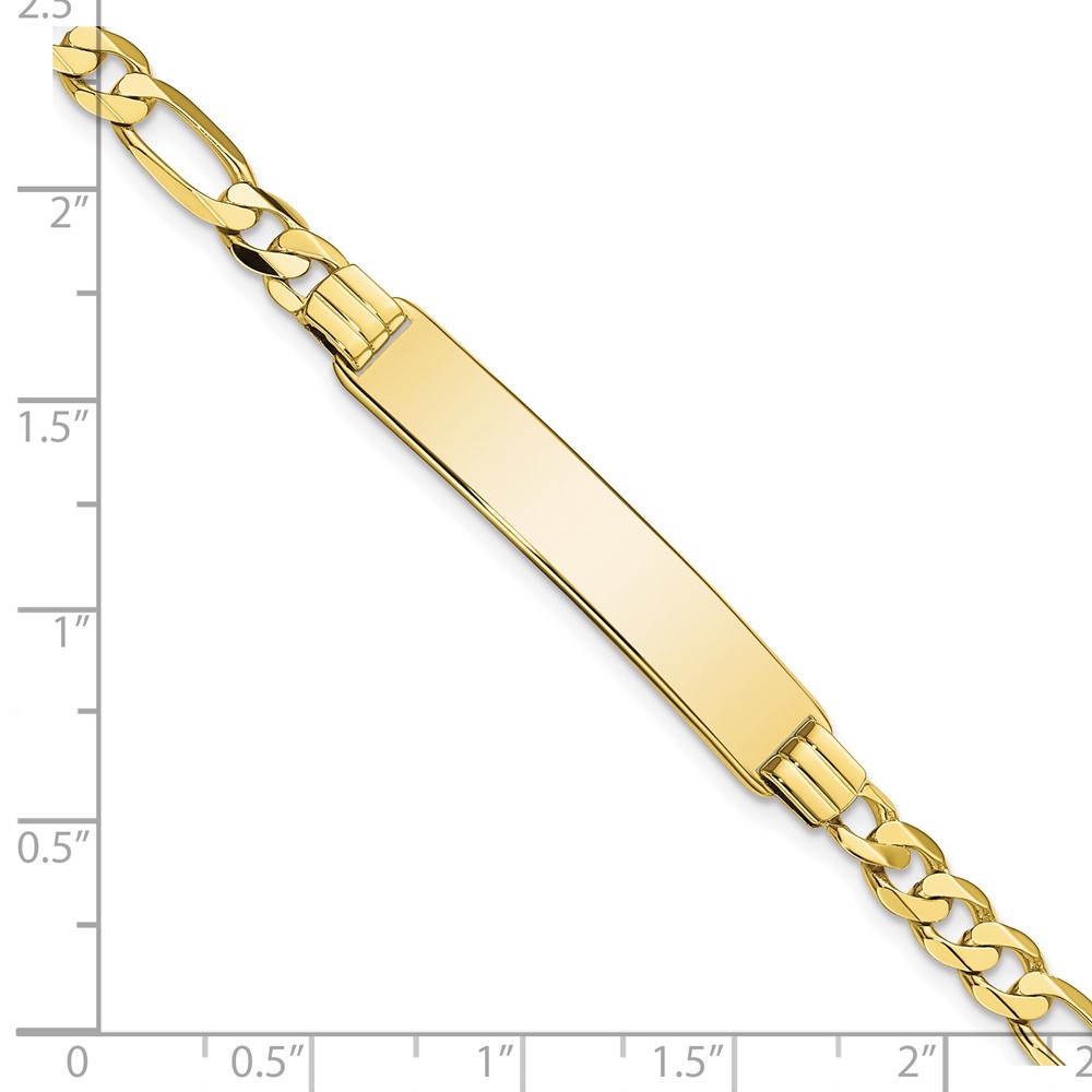 10k Figaro Link ID Bracelet - Image 3