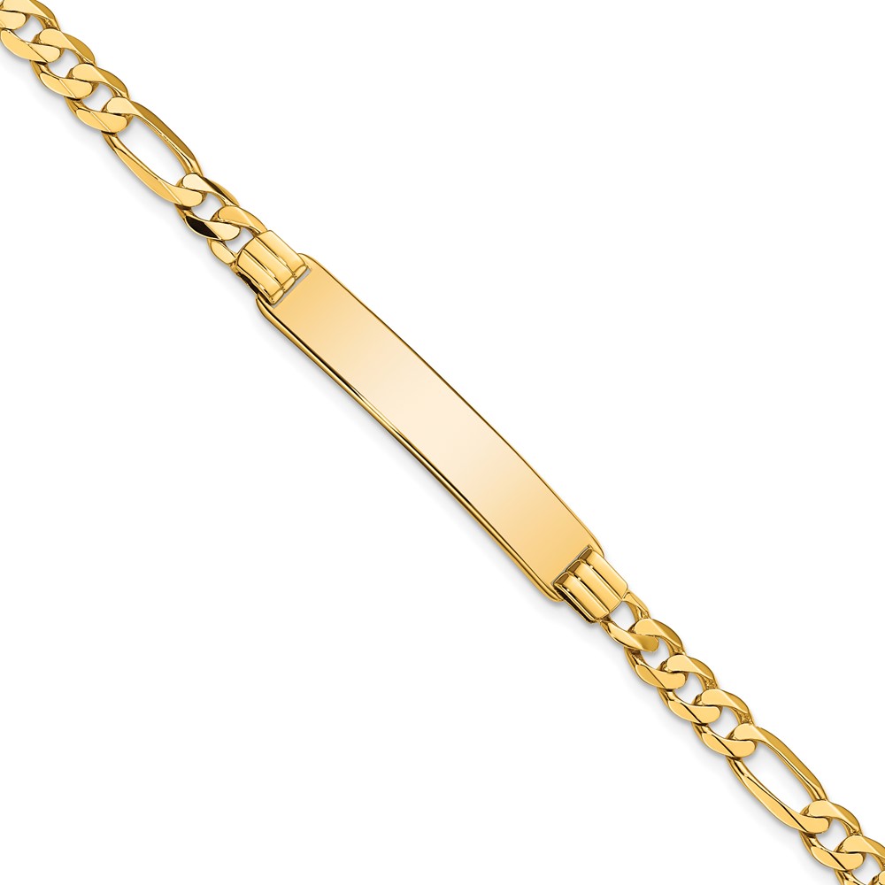 10k Figaro Link ID Bracelet - Image 1