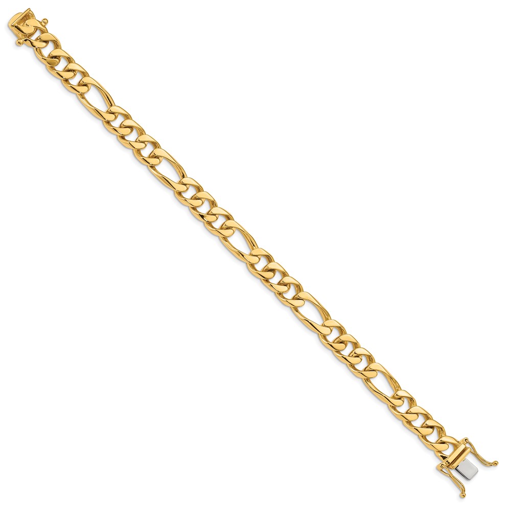 10k 8.8mm Hand-polished Figaro Link Bracelet - Image 2