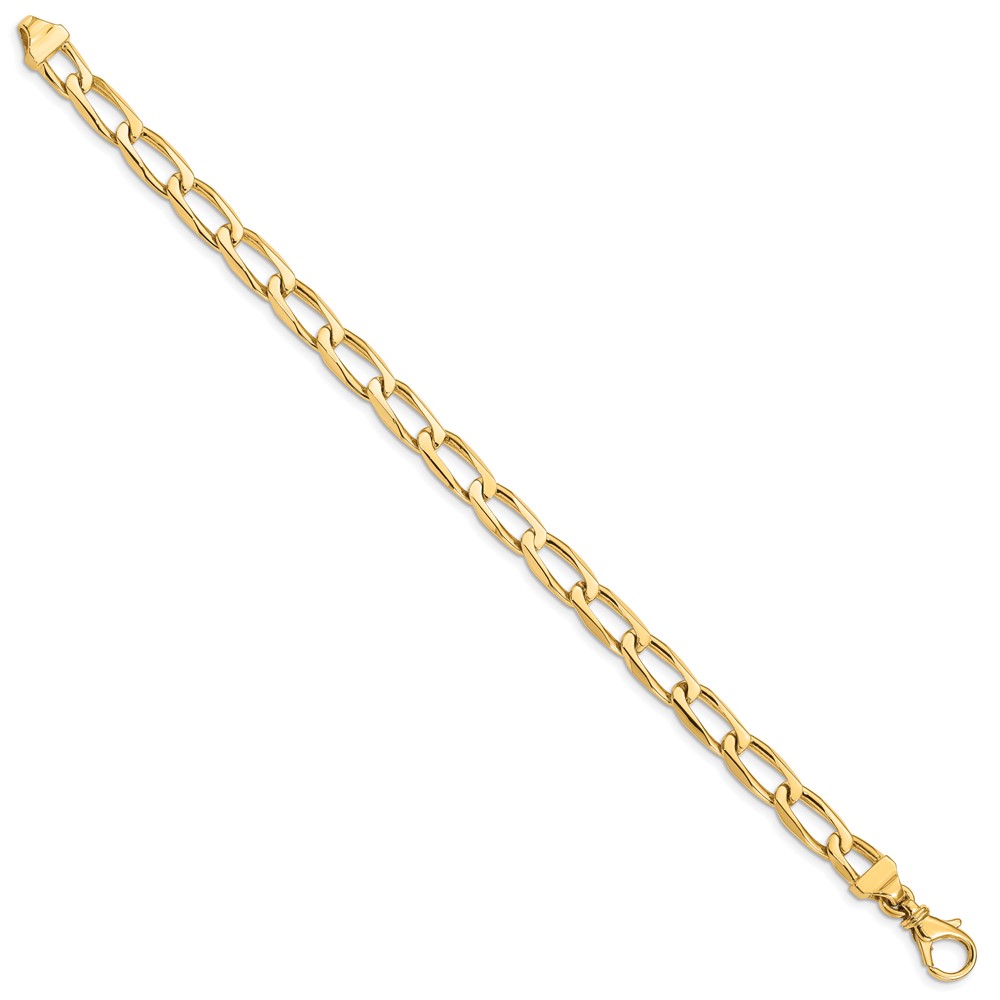10k 6.5mm Hand-Polished Open Link Bracelet - Image 2