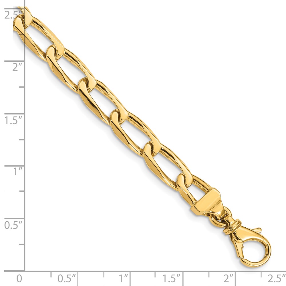10k 6.5mm Hand-Polished Open Link Bracelet - Image 3