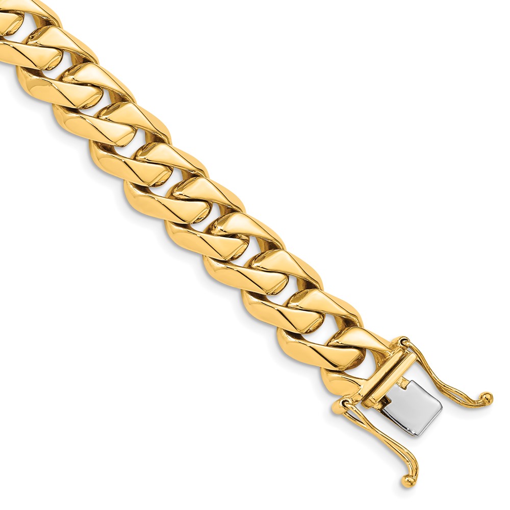 10k 11mm Hand-polished Traditional Link Bracelet - Image 1