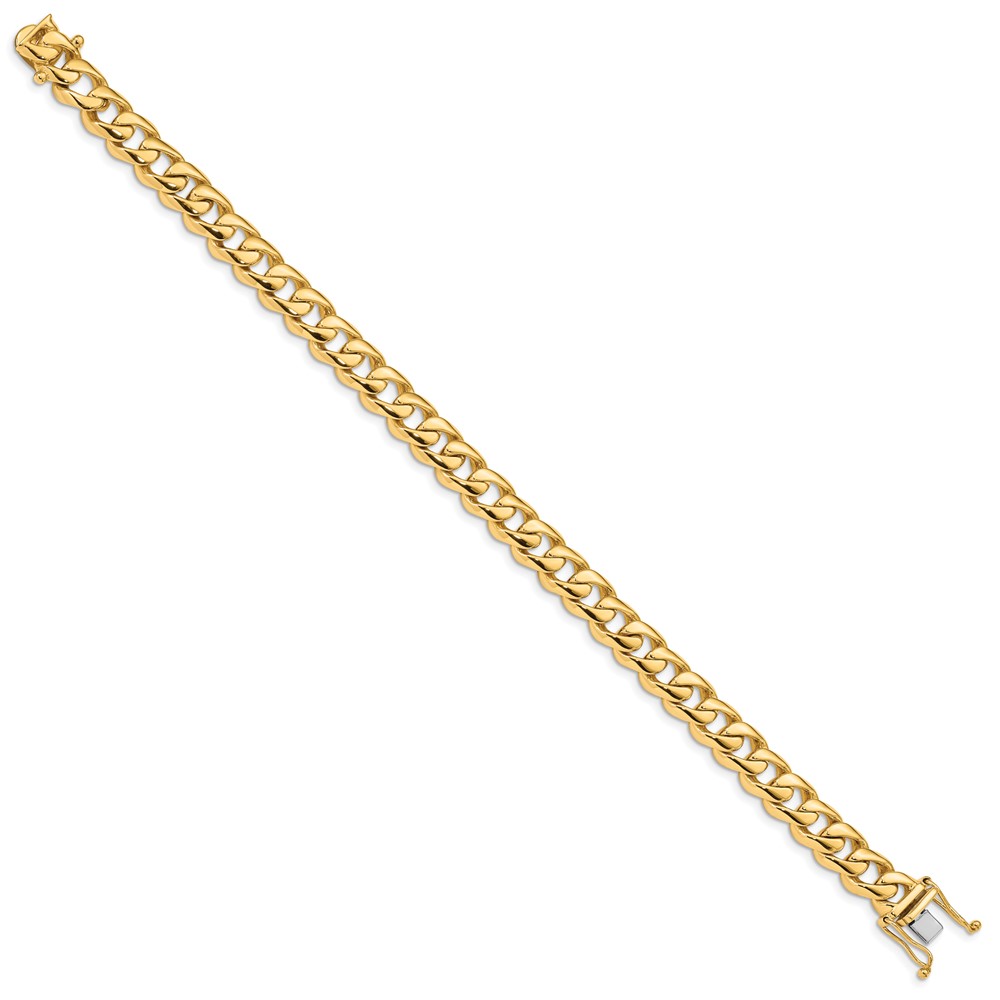 10k 8.3mm Hand-polished Rounded Curb Link Bracelet - Image 3