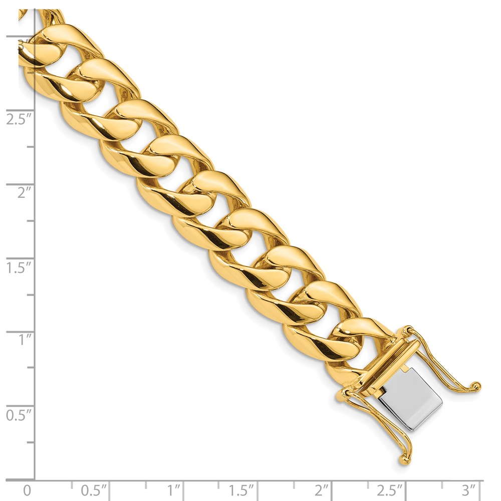 10k 13.4mm Hand-polished Rounded Curb Link Bracelet - Image 2