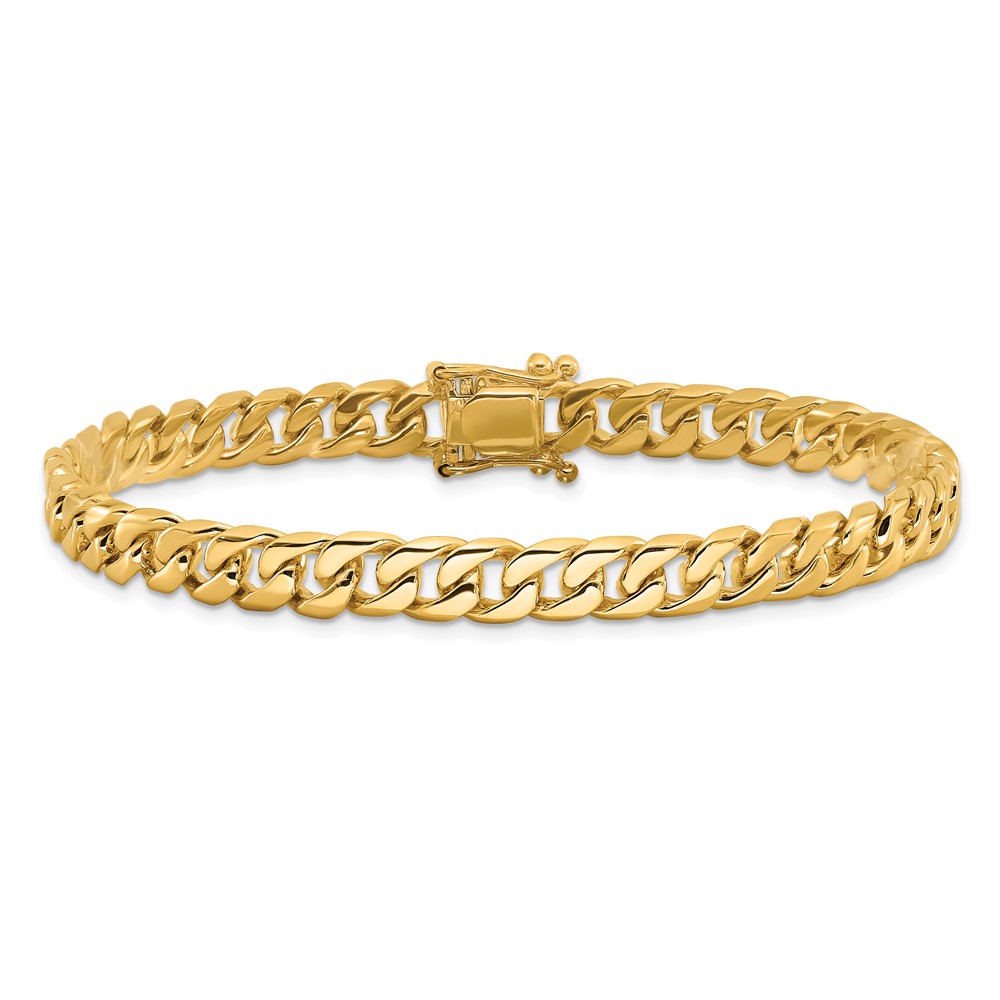 10k 6.8mm Hand-polished Flat Beveled Curb Link Bracelet - Image 4
