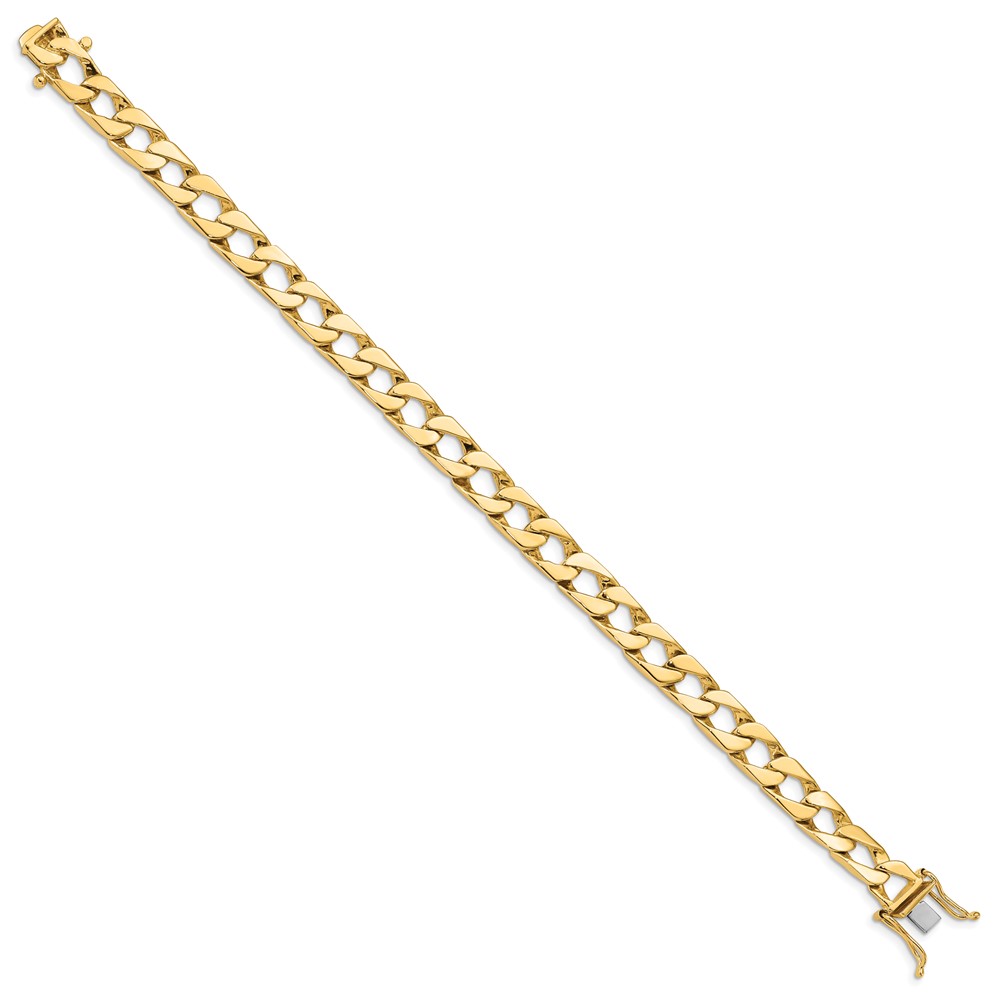 10k 7.9mm Hand-polished Fancy Link Bracelet - Image 3