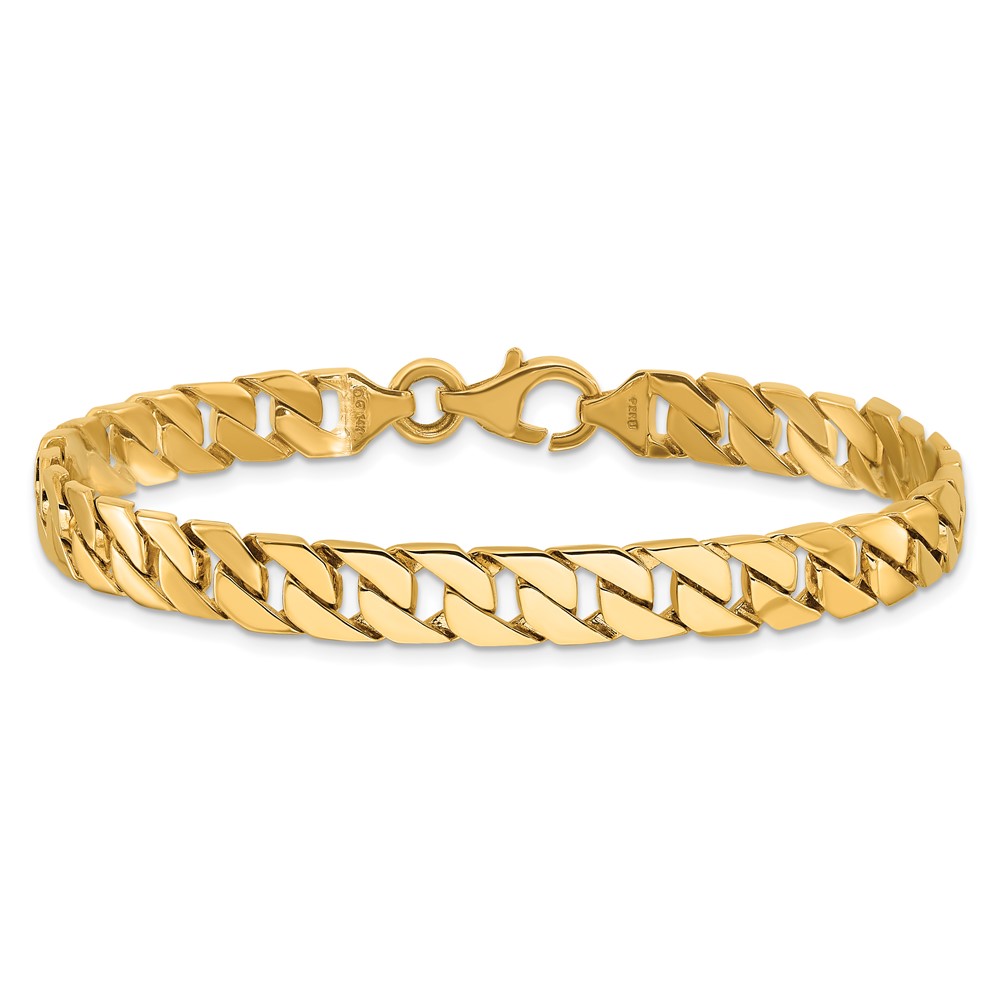 10k 7.4mm Hand-Polished Fancy Link Chain - Image 4