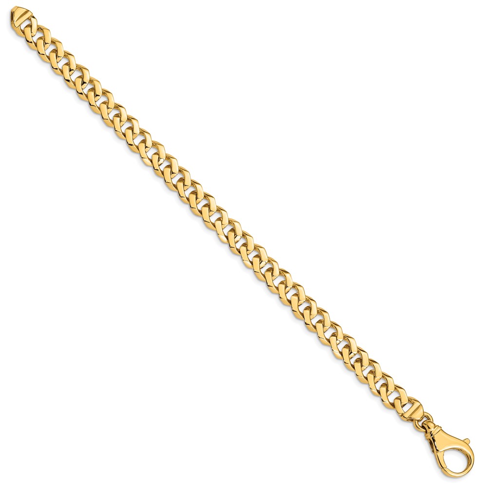 10k 8mm Hand-polished Fancy Link Bracelet - Image 3