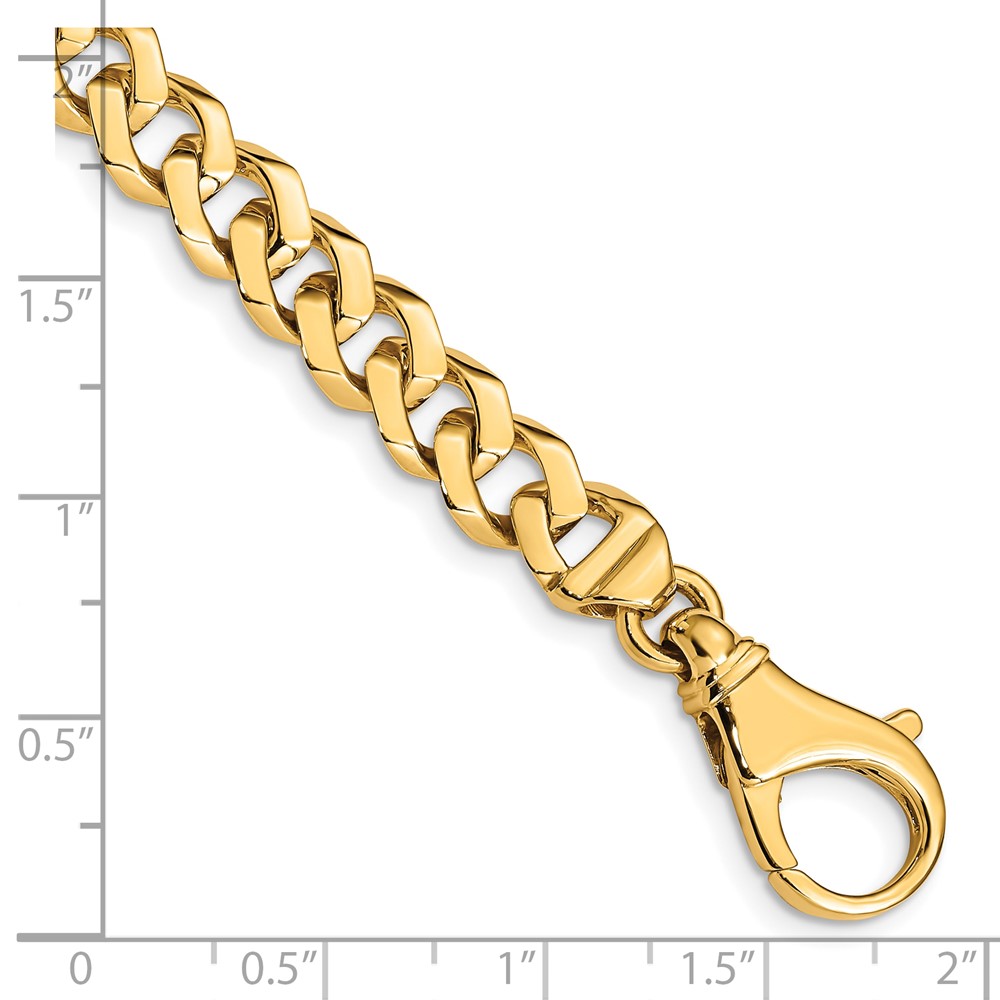 10k 8mm Hand-polished Fancy Link Bracelet - Image 2